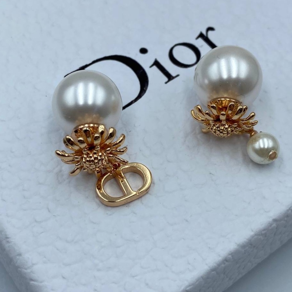 DIOR | TRIBALES pearl and rose gold earrings - Picture 2 of 10